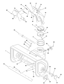 Part Location Diagram of MT1732384A Briggs and Stratton Blade, Scraper 26-inch